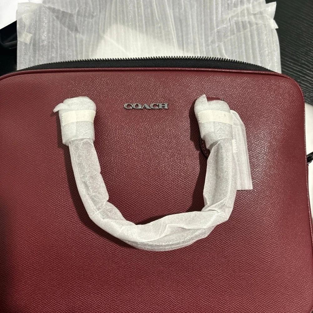 Coach Maroon Laptop Bag with Black Accents - Picture 6 of 6